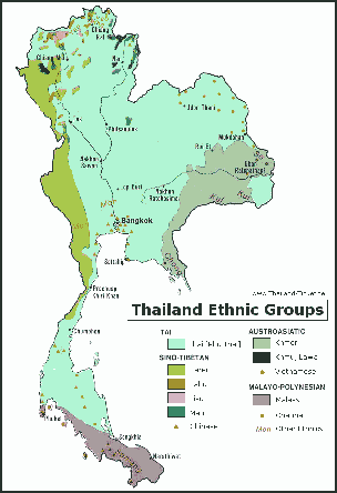 Thailand Ethnic Karte